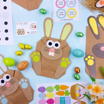 Drago di carta 12 sacchetti di coniglietti pasquali fai da te - sacchetti regalo colorati per Pasqua da riempire - primavera - per confezionare regali per bambini e adulti 2