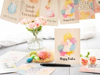 Dragon de papier 12 cartes de Pâques à collectionner et à envoyer - ensemble de cartes postales conçues avec amour de papier d'emballage coloré - ensemble de cartes de vœux 8 - Pâques 2020 5
