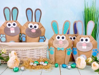 Cerf-volant en papier 12 sacs lapin de Pâques bricolage - sacs cadeaux colorés pour Pâques à remplir soi-même - printemps - pour emballer des cadeaux pour enfants et adultes 4 1