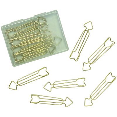 15 trombones en métal doré pour bullet journaux et cahiers - jolis trombones pour le bureau à domicile et l'université - motif flèche - set 3