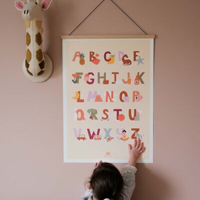Affiche pédagogique - décoration enfant -Les lettres