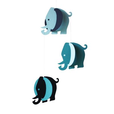 Elefanten-Mobile, blau