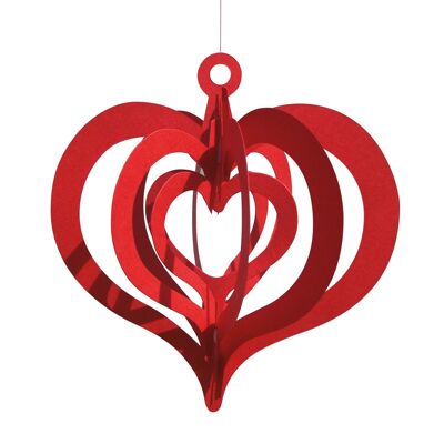 Fold-out Hearts, 2 pcs., red