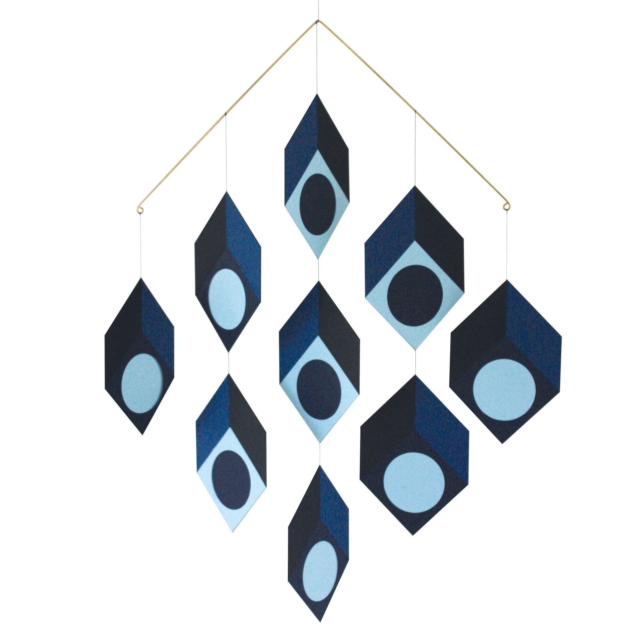 Cubillusion Mobile 9, blu, carta artistica sospesa