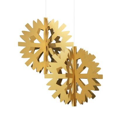 Scandinavian Snowflake, 2 pcs, gold, paper ornaments