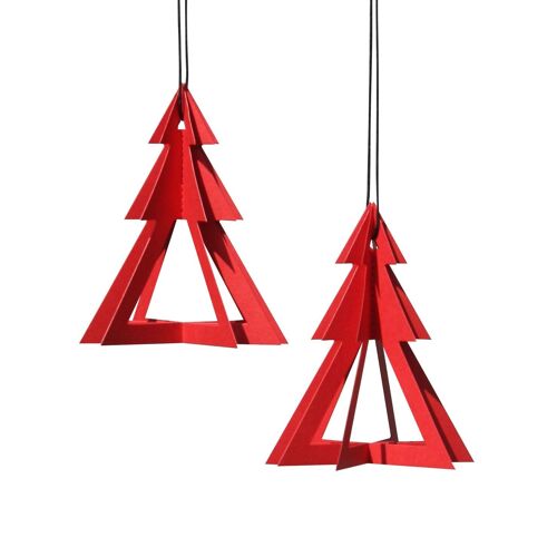 Geometrees, 2 pcs, red