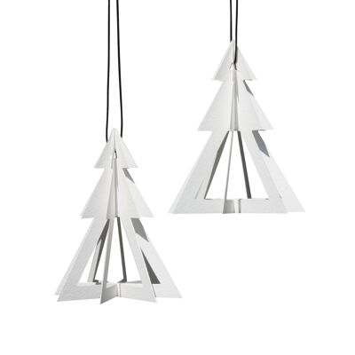 Geometrees, 2 pcs, white, paper ornament