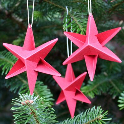 Sirius Star Mini, 3 pcs, red paper ornaments