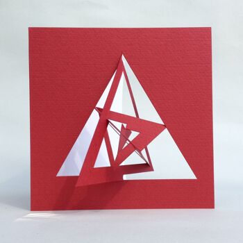 Carte, Triangle, style Bauhaus, rouge 1