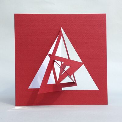 Karte, Dreieck, Bauhaus-Stil, rot