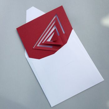 Carte, Triangle, style Bauhaus, rouge 2