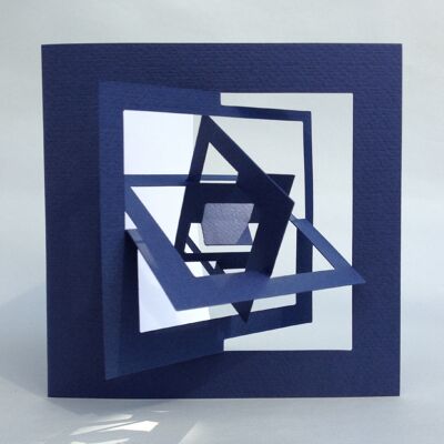 Karte, quadratisch, Bauhaus-Stil, blau