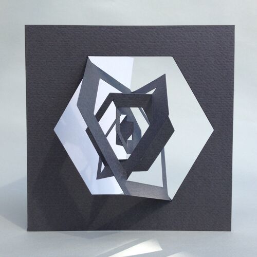 Card, Hexagon, Bauhaus style, grey