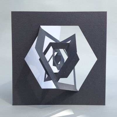 Karte, Hexagon, Bauhaus-Stil, grau