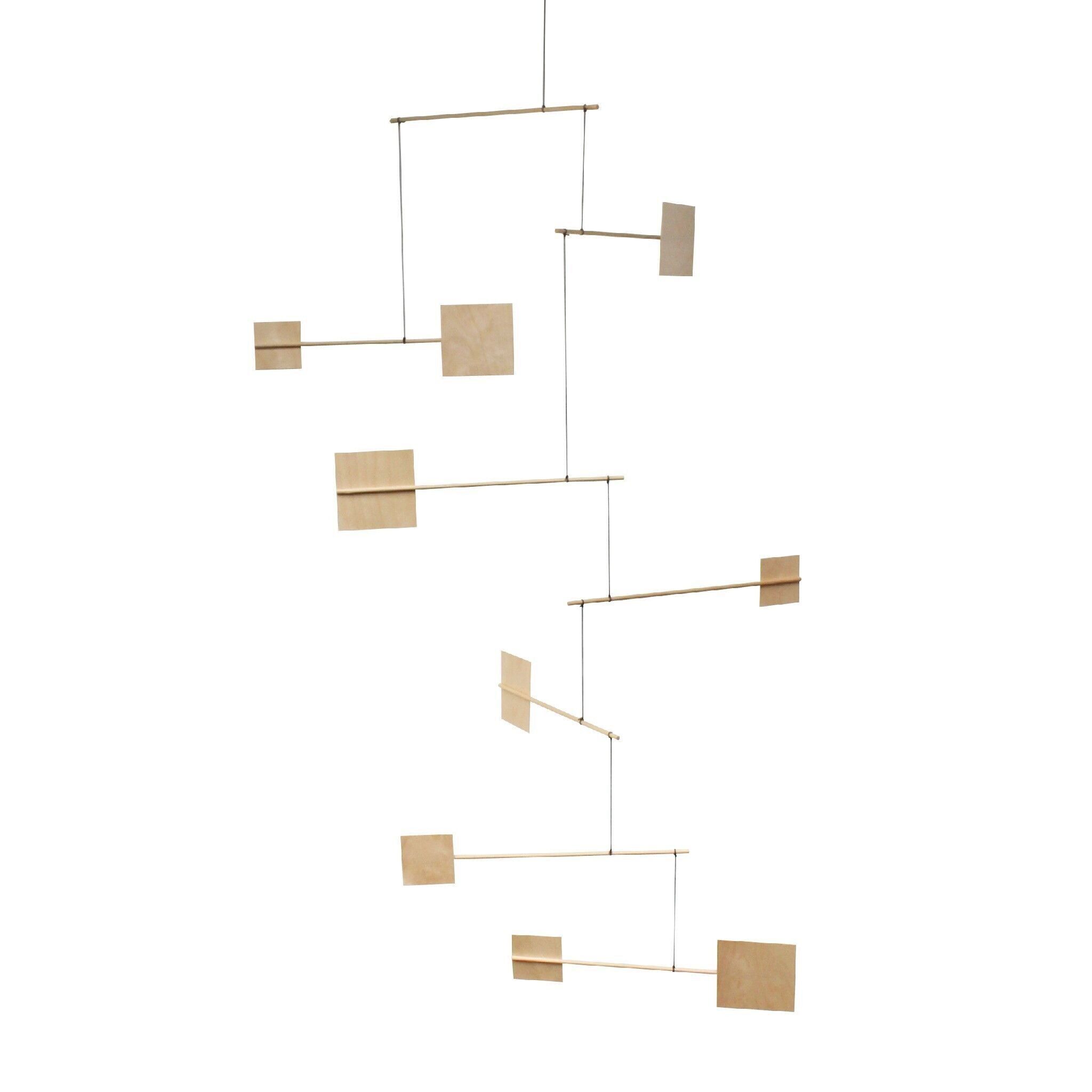 Quadrat Mobile large, wood, hanging art