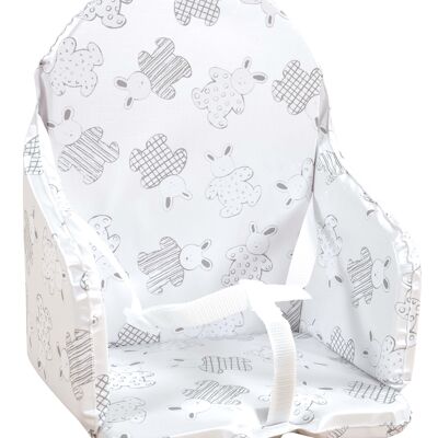 High chair cushion with straps made in France