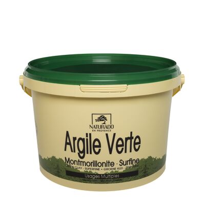 Seau 2.5 kg argile verte surfine Montmorillonite Natural Ecocert