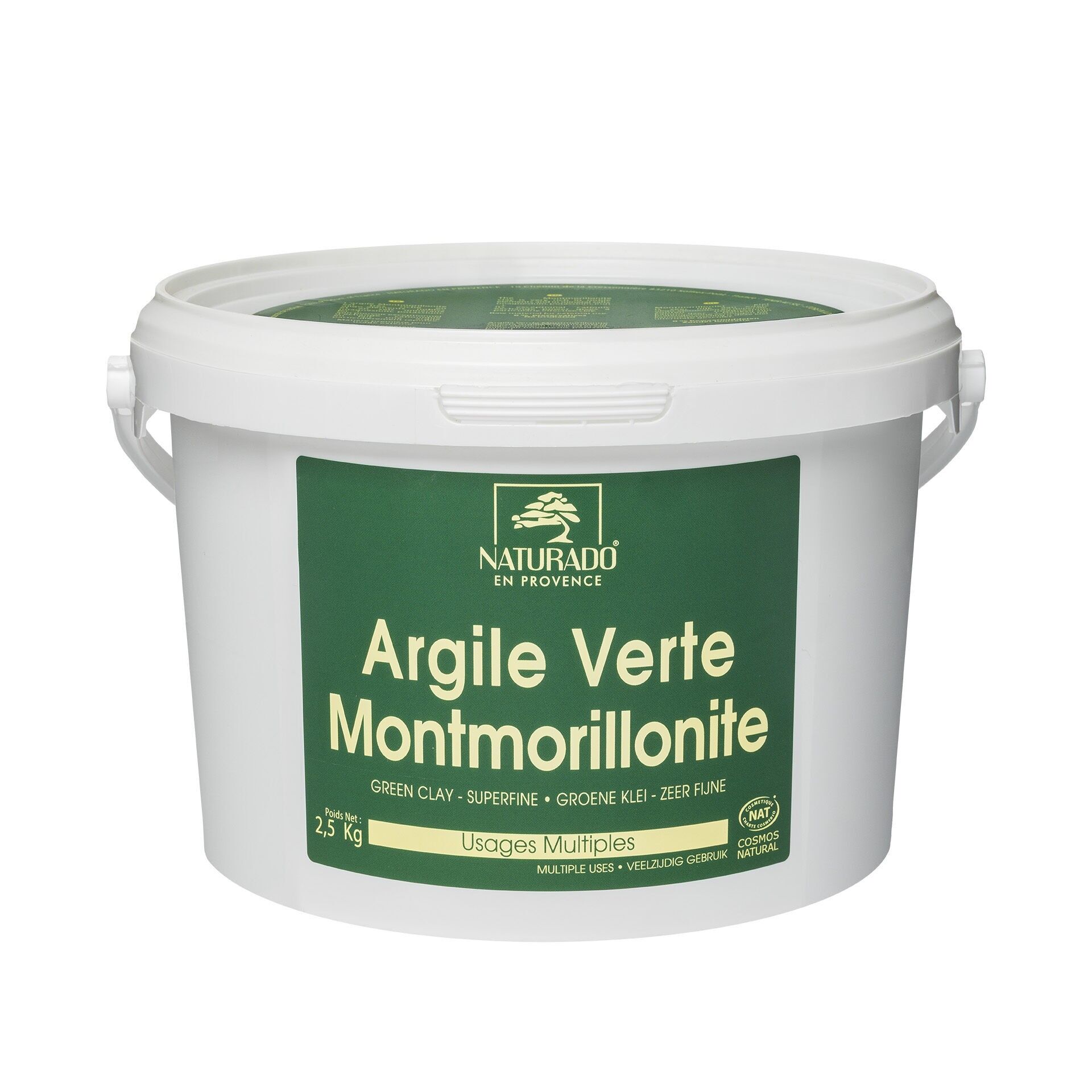 Eimer 2,5 kg superfeiner grüner Ton Montmorillonite Natural Ecocert