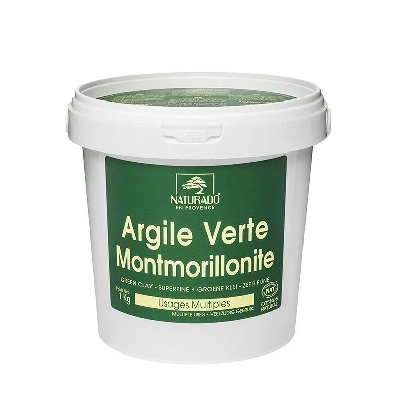 Mini-Eimer 1 kg superfeiner grüner Ton Montmorillonite Natural Ecocert