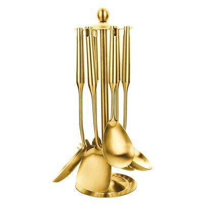 Culina - Pfannenwender-Set mit Halter (7-teilig) - Gold