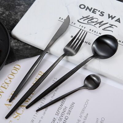 Moda Uno - 32 piece Cutlery set (8 persons) - Black