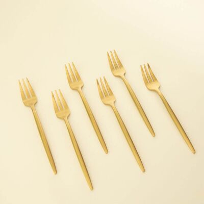 Pasticci - Luxury Pastry Forks - Set of 6 - Gold