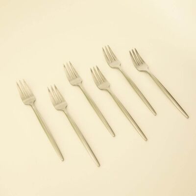Pasticci - Luxury Pastry Forks - Set of 6 - Silver