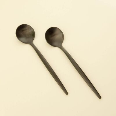 Corto - Luxury Dessert Spoons - Set of 6 - Black