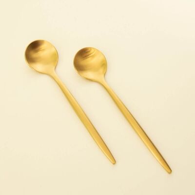 Corto - Luxury Dessert Spoons - Set of 6 - Gold