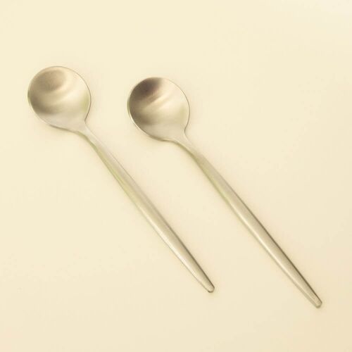 Corto - Luxe Dessertlepels - Set van 6 - Zilver