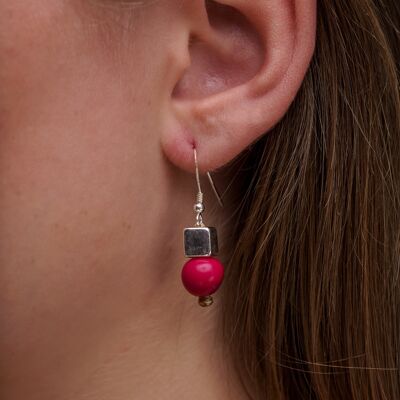 Acai Berry Earrings - Fuchsia