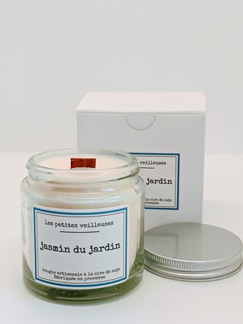 Bougie pot en verre parfumée Jasmin du jardin 1