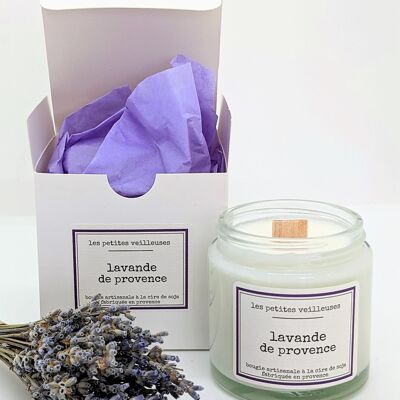 Lavendel der Provence duftende Glaskerze