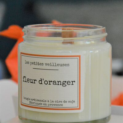 Orange blossom scented glass jar candle