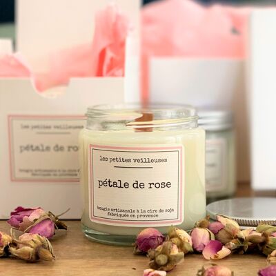 Rose petal scented glass jar candle