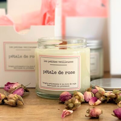 Rose petal scented glass jar candle