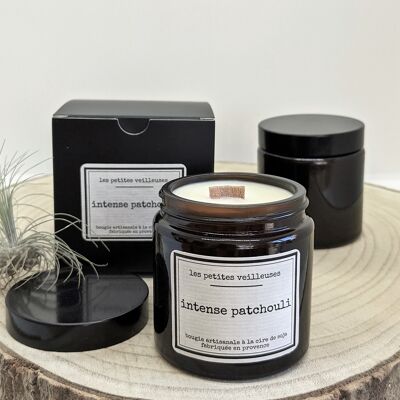 Intense patchouli scented glass jar candle