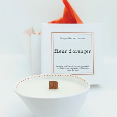 Orange blossom scented porcelain candle