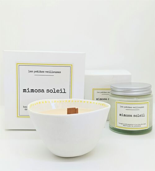 Bougie en porcelaine parfumée Mimosa Soleil