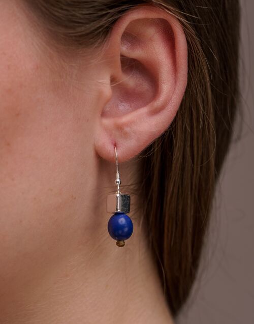 Acai Berry Earrings - Cobalt Blue