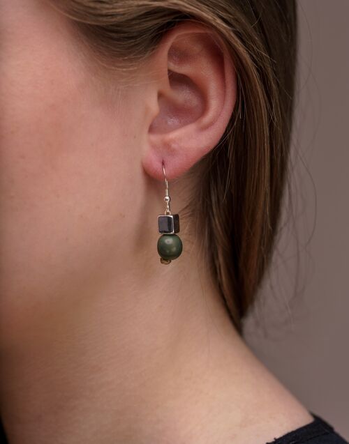 Acai Berry Earrings - Olive Green