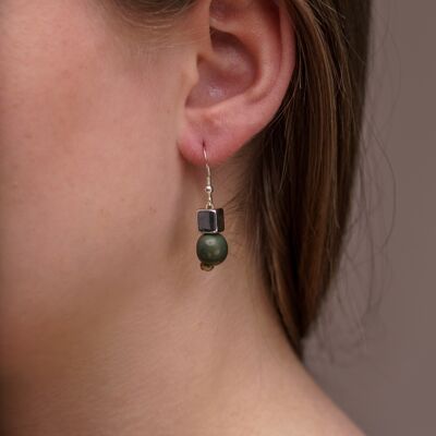 Acai Berry Earrings - Olive Green