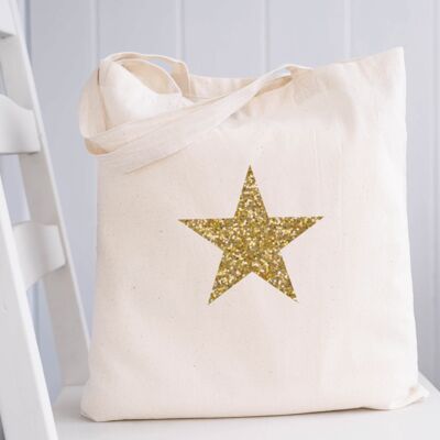 Organic Cotton Gold Star Tote Bag