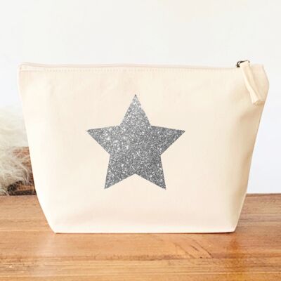 Natural Organic Canvas Star Make Up Bag
