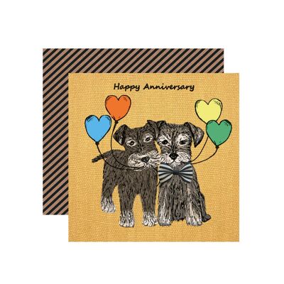 Handmade Anniversary Schnauzer Dog Greetings Card