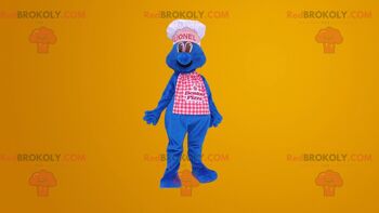 Mascotte de chef cuisinier bleu REDBROKOLY, REDBROKO__034