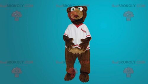Brown bear REDBROKOLY mascot team supporter , REDBROKO__035