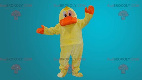 Yellow and orange duck REDBROKOLY mascot , REDBROKO__039