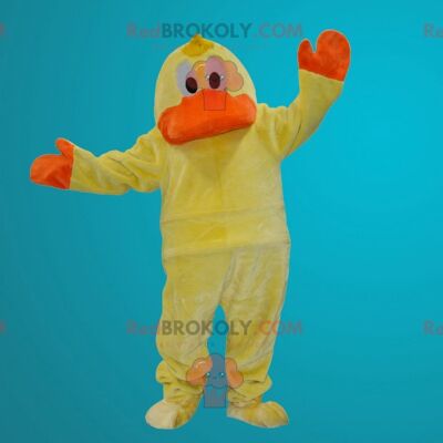 Mascota de pato amarillo y naranja REDBROKOLY, REDBROKO__039