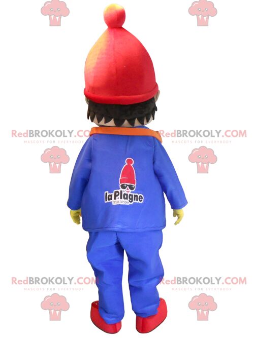 REDBROKOLY mascot cute little boy dressed in winter clothes , REDBROKO__052